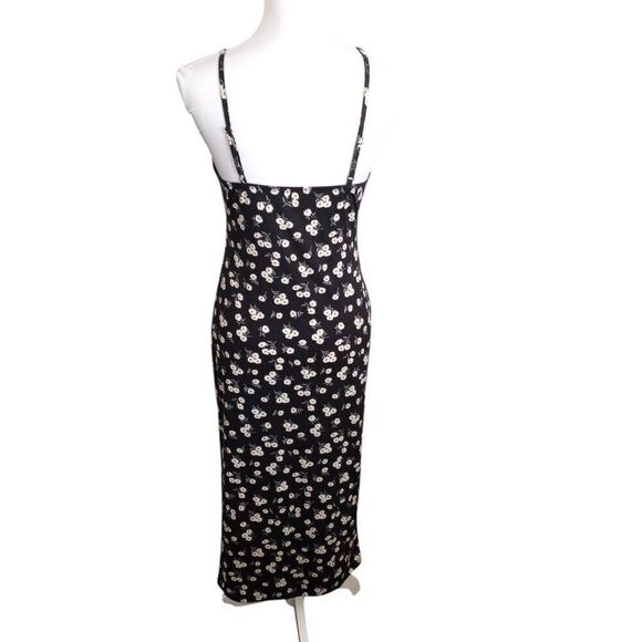 BEROZA BLACK & CREAM FLORAL BODYCON MIDI DRESS SZ.M EUC.  WORN ONLY 1X - Picture 8 of 11